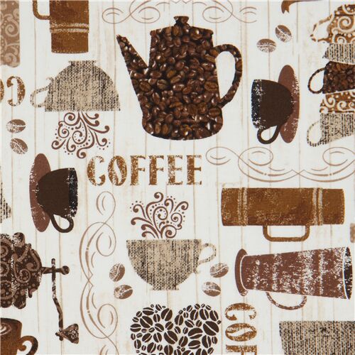 24" X 44" Panel Coffee House Shop Nourriture Barista mugs tissu de coton Panel D588.33
