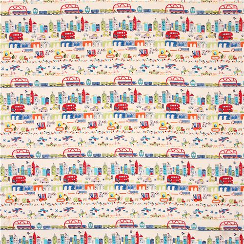 cream airplane train bus Canvas fabric from Japan 2
