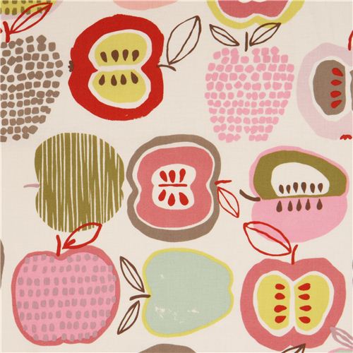 creme-rosa Apfel Frucht 'Apple of My Eye' Alexander Henry Laminat Stoff