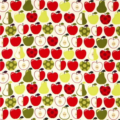cremefarbener Apfel und Birnen Stoff Timeless Treasures USA 2