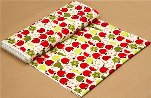 cremefarbener Apfel und Birnen Stoff Timeless Treasures USA 3