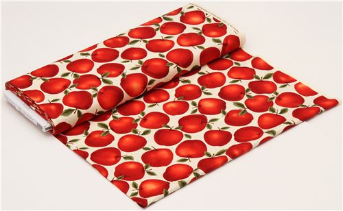 cream apples fabric by Timeless Treasures USA 3