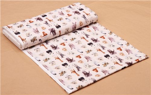 cream baby animal cub pup fabric Elizabeth's Studio from the USA Fabric ...