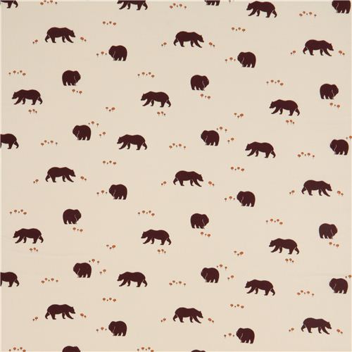 cream bear organic fabric by birch from the USA 2