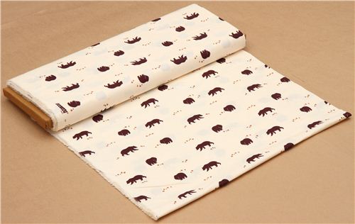 cream bear organic fabric by birch from the USA 3