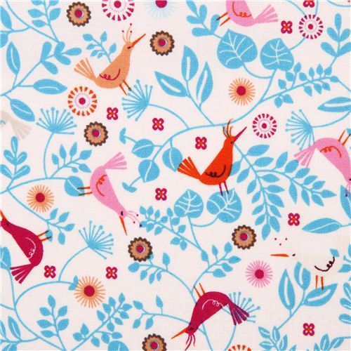 cream birds branches animal fabric Forest Frolic Timeless Treasures ...