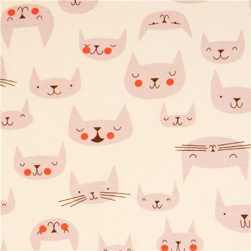 cream cat knit fabric Andover USA Fabric by Andover Fabrics modes4u