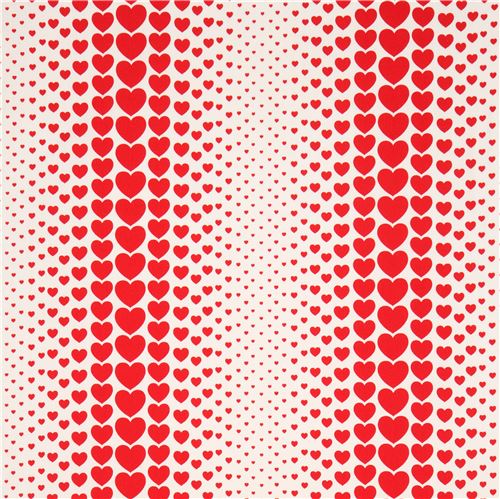 cream color with red heart laminate fabric from Japan 2