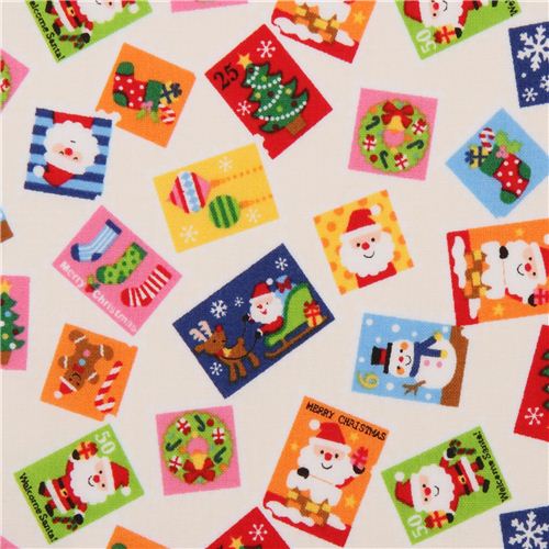 Tela color crema Navidad Christmas tarjeta felicitacin Santa Claus de Japn Tela