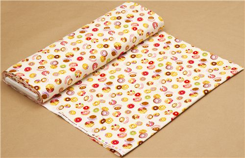 cream donut and coffee fabric by Cosmo from Japan 3