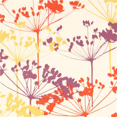 cream fabric colourful flowers by Dear Stella USA Fabric by Timeless ...