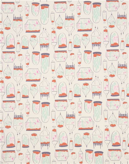 cream fabric with plant flower terrarium by Dear Stella USA modeS4u
