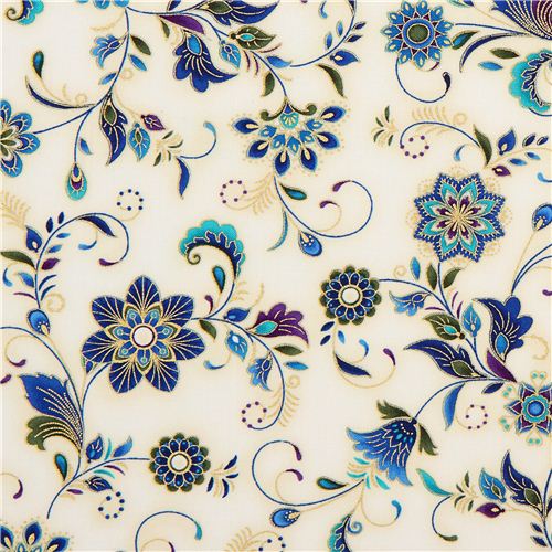 cream flower fabric Timeless Treasures Dynasty Fabric by Timeless ...