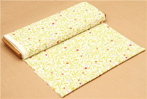 cremefarbener Blumenwiese birch Bio-Stoff USA 3