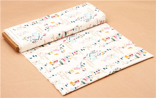 cream forest animal birch organic fabric Everyday Party 3