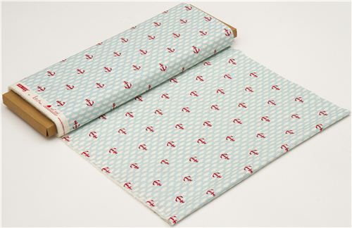 cream maritime birch anchor organic fabric Litte Red Anchor 3