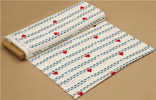 creme maritimer birch Segelschiff Bio-Stoff Set Sail 3