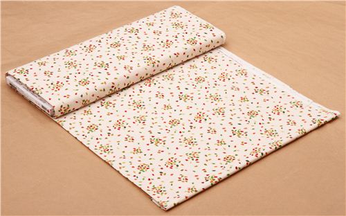 cream mini autumn leaf flower fabric by Andover USA 3