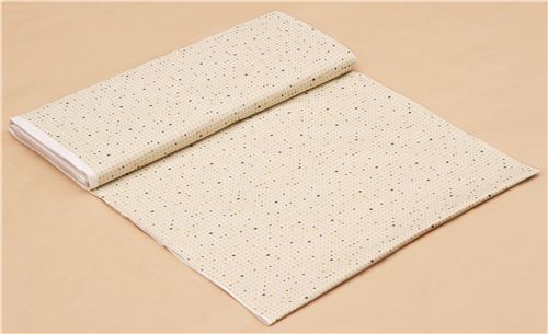 cream mini cat face paw fabric with gold metallic embellishment from Japan 3