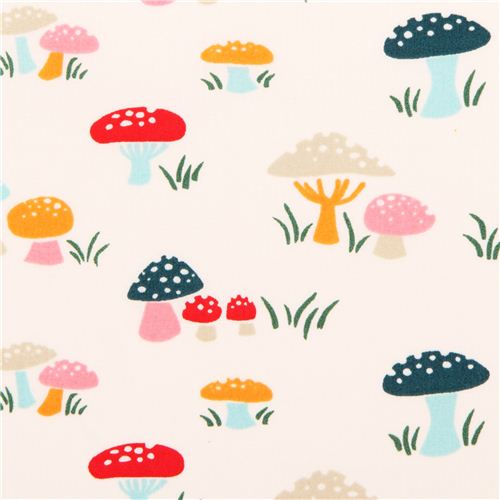 cream mushroom toadstool birch organic fabric Everyday Party 1