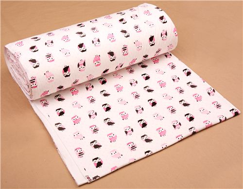 cream owl minky fabric fleece plush USA 3