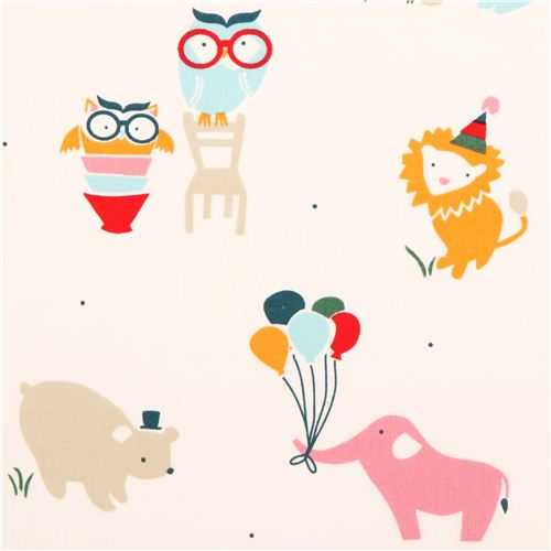 cream party animal bear birch organic fabric Everyday Party 1