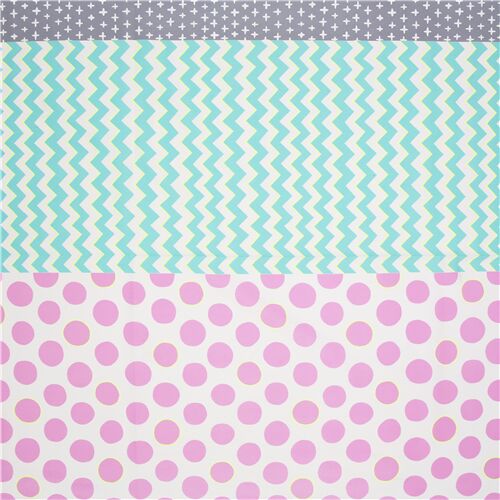 Tela franjas oxford algodn crema lunares rosas zig zag azul Tela