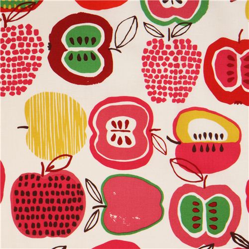 cream-pink fruit 'Apple of My Eye' Alexander Henry laminate fabric ...