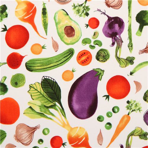 cream vegetable food fabric Robert Kaufman Metro Market Margaret Berg 1