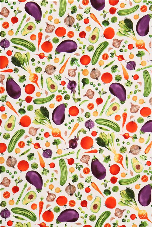 cream vegetable food fabric Robert Kaufman Metro Market Margaret Berg 2