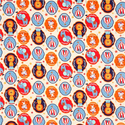 creme circus animal fabric from the USA 2