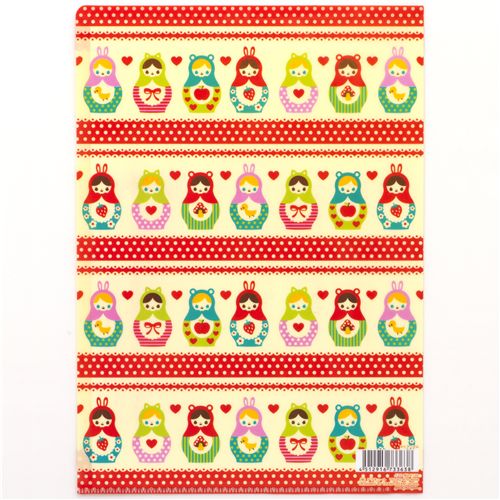 cute A4 matryoshka plastic file folder kawaii modeS4u