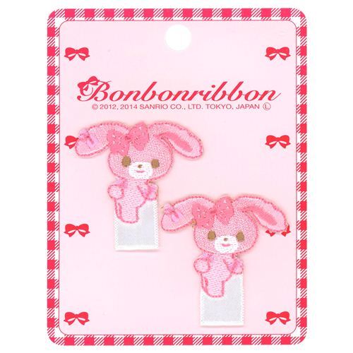 cute Bonbonribbon pink bow dots decoration iron-on transfer tag 2 