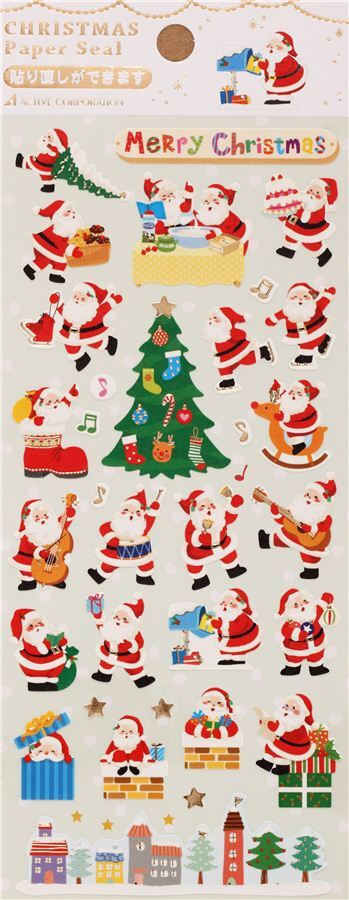 cute Christmas music cake stickers with gold metallic from Japan - modeS4u
