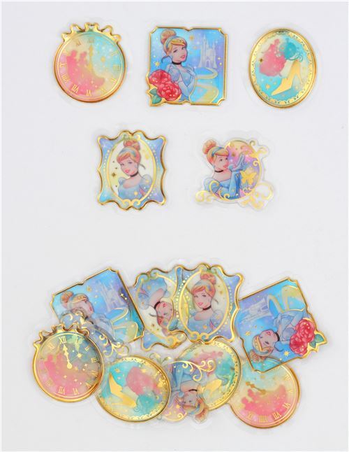 cute Cinderella hard flake sticker gold metallic embellishment modeS4u