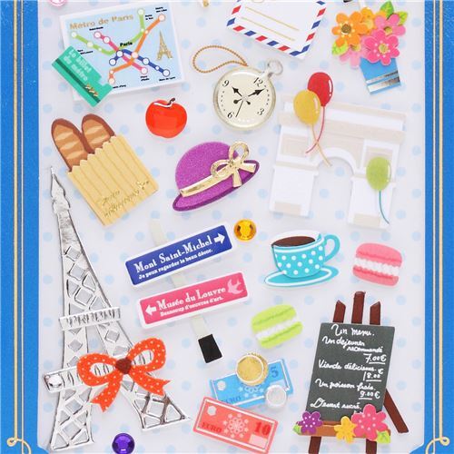 cute Eiffel Tower travel pop out stickers from Japan Cute Stickers