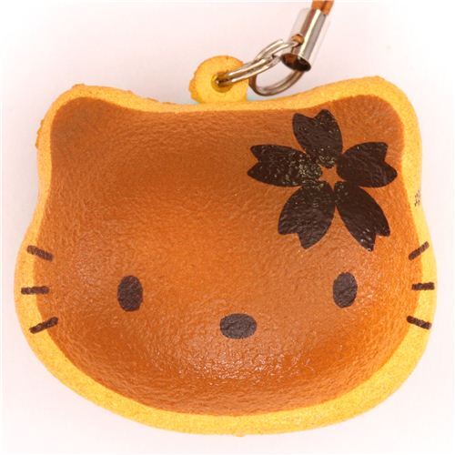 Joli squishy  beige Hello Kitty en forme de dorayaki aux haricots rouges