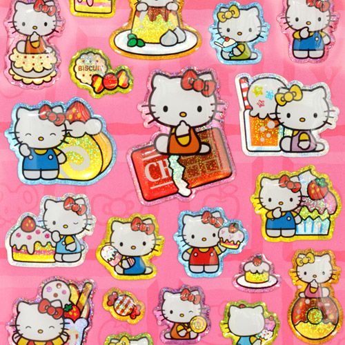 cute Hello Kitty glitter sticker sweets Japan modeS4u