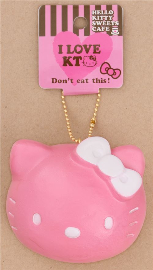 cute Hello Kitty pink bun white bow squishy charm bag - modeS4u