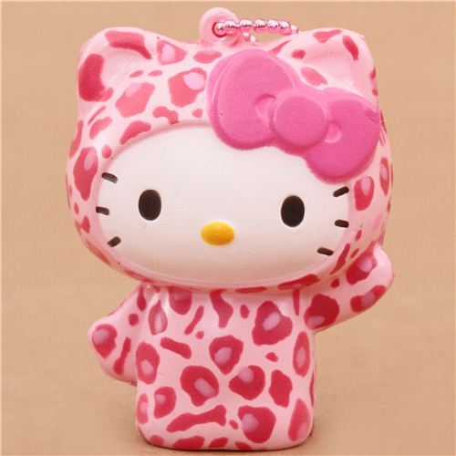 cute Hello Kitty pink leopard squishy charm kawaii - modeS4u