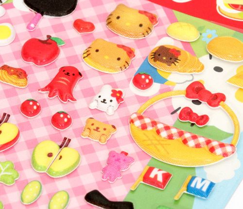 cute Hello Kitty sponge sticker with food - modeS4u