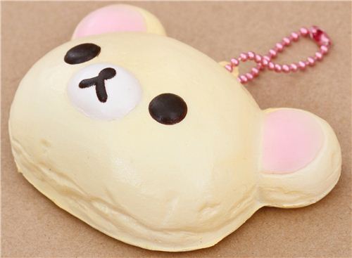 Korilakkuma white bear bread bun squishy charm - Character Squishy ...