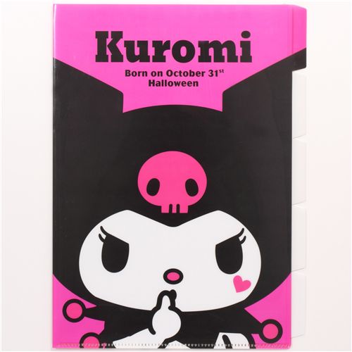 cute Kuromi A4 plastic file folder 5-pocket - modeS4u