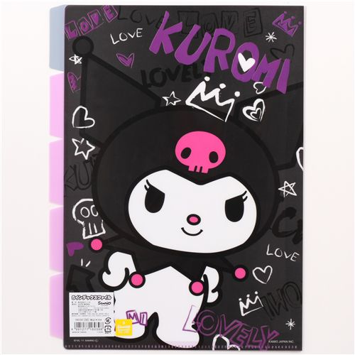 cute Kuromi A4 plastic file folder 5-pocket skull - Folders ...