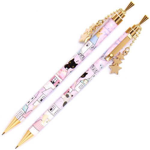 cute Kutusita Nyanko cat mechanical pencil with charm PensPencils Stationery Kawaii Shop