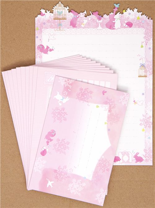 cute Letter Paper Set rabbit mouse musical instrument modeS4u