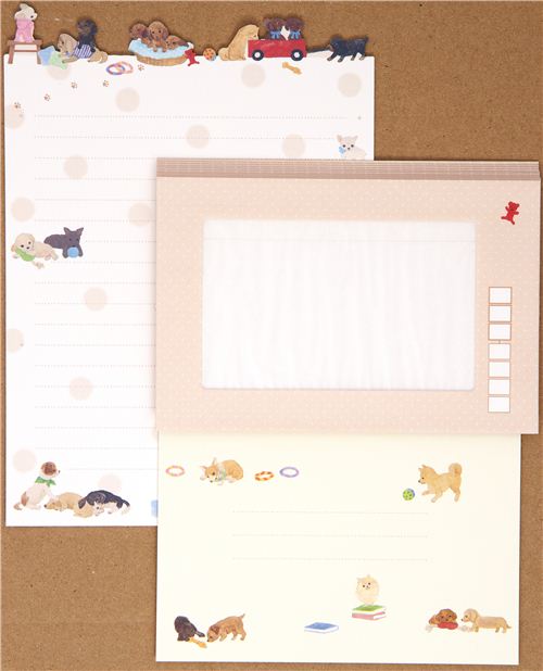 cute Letter Paper Set with dogs by SanX Letter Sets Stationery