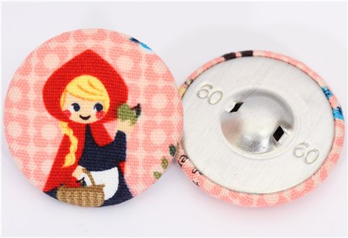 cute Little Red Riding Hood Japanese fabric button 2