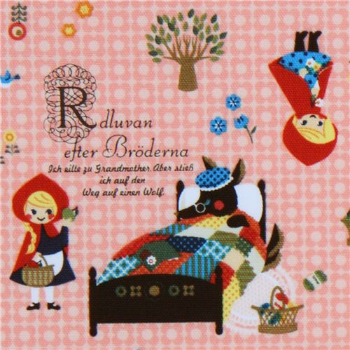 ssses Rotkppchen Kokka Stoff aus Japan kawaii rot 1