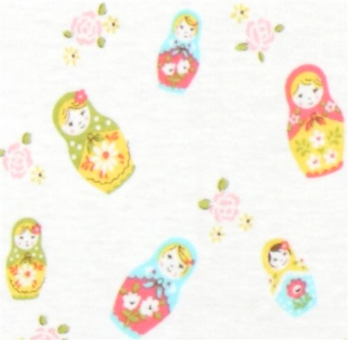 cute Matryoshka Jersey Kokka Fabric from Japan kawaii 1